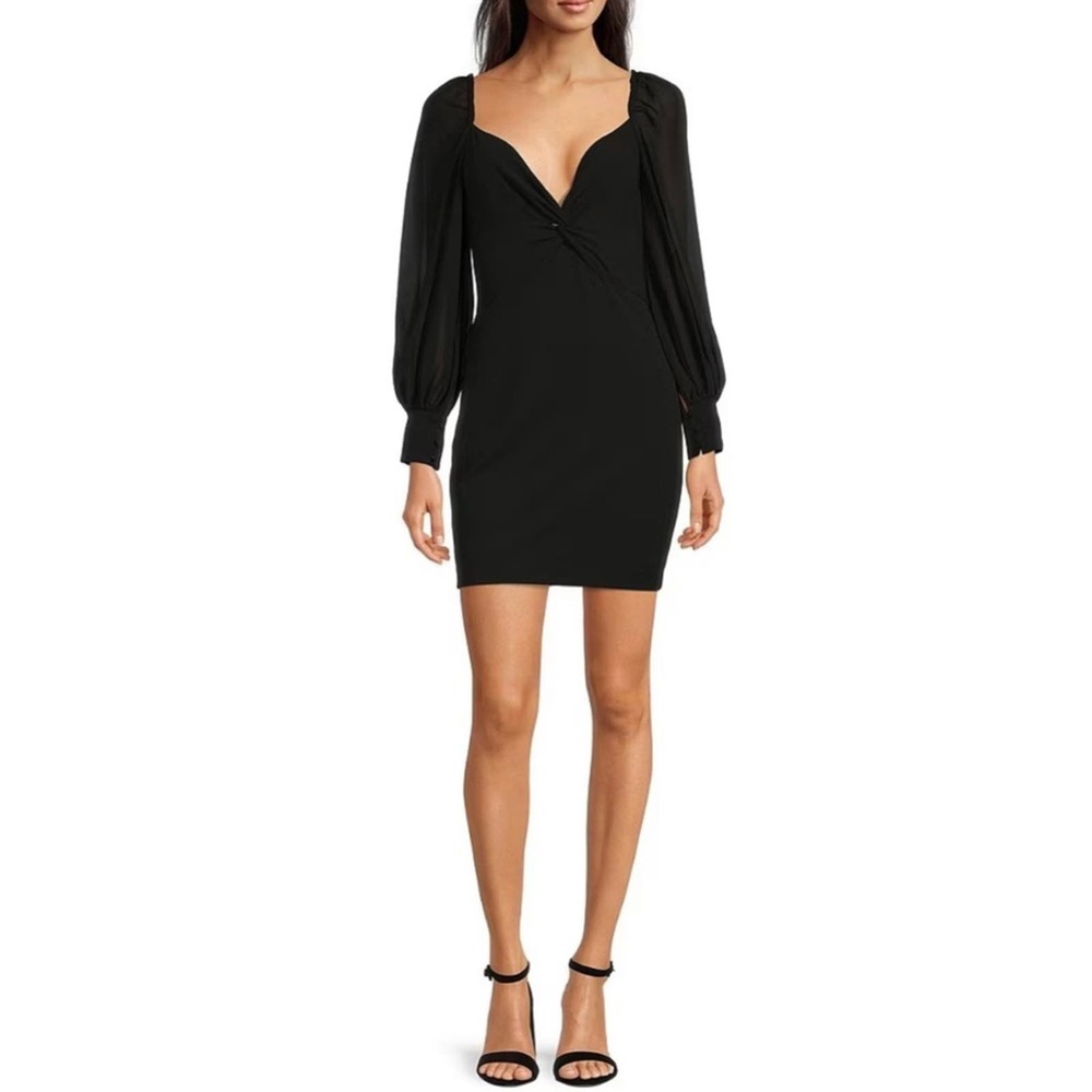 Belle Badgley Mischka NWT black sz 6 Dalia Bodycon Mini Dress Sexy